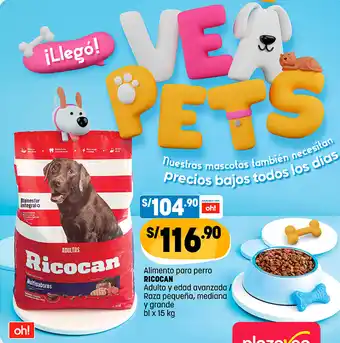 Plaza Vea Alimento para Perro Ricocan 15kg oferta