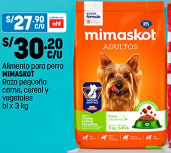 Plaza Vea Alimento para Perro Mimaskot 3kg oferta