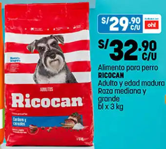 Plaza Vea ALimento para Perro Ricocan 3kg oferta