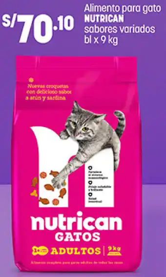 Plaza Vea Alimento para Gato Nutrican 9kg oferta