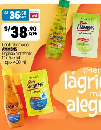 Plaza Vea Pack Shampoo Ammens Original/Manzanila 675ml + dp 400ml oferta
