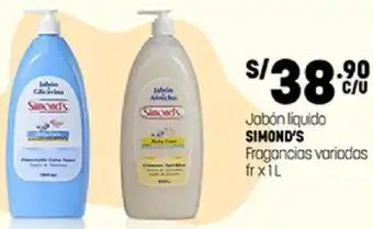 Plaza Vea Jabón Líquido Simond's 1L oferta