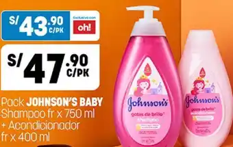Plaza Vea Pack Johnson's Baby Shampoo 750ml + Acondicionador 400ml oferta