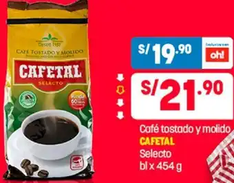 Plaza Vea Café Tostado y Molido Cafetal Selecto 454g oferta