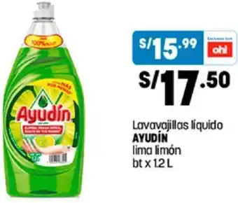 Plaza Vea Lavavajillas Líquido Ayudín Lima Limón 1,2L oferta