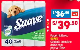 Plaza Vea Papel Higiénico Suave 40 unid oferta