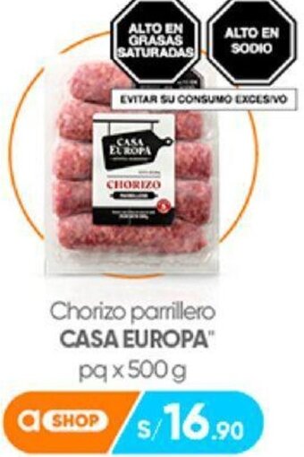 Plaza Vea Chorizo Parrillero Casa Europa 500g oferta