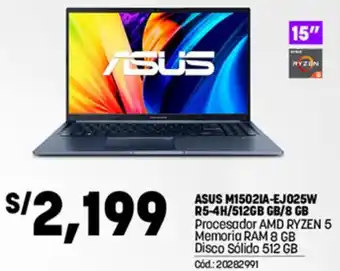 Plaza Vea Asus M1502IA - E J025W 15" oferta
