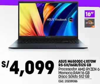 Plaza Vea Asus M6500QC-L1070W R5-5H/16GB/512G GB oferta