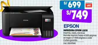 Plaza Vea Epson Impresora Epson L3210 oferta