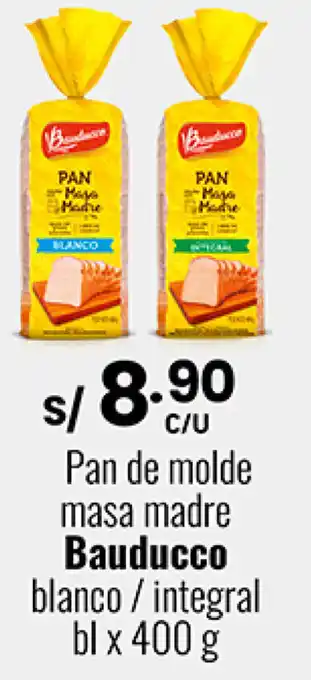 Plaza Vea Pan de Molde Masa Madre Bauducco Blanco/Integral bl x 400g oferta