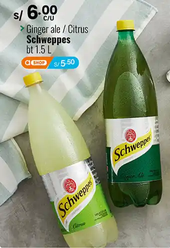 Plaza Vea Ginger Ale/Citrus Schweppes 1,5L oferta
