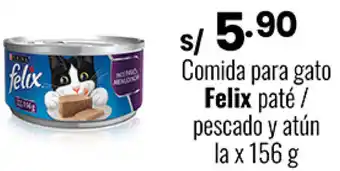 Plaza Vea Comida para Gato Felix Paté/ Pescado y Atún la x 156g oferta