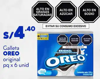 Plaza Vea Galleta Oreo Original 6 unid oferta
