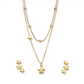 Ésika Estuche collar + aretes sparkling stars oro oferta