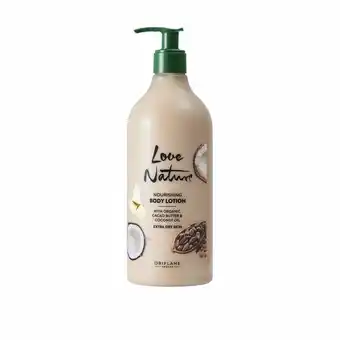 Oriflame Crema nutritiva corporal con manteca de cacao y aceite de coco orgánicos love nature tamaño jumbo oferta