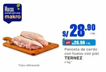 Makro Ternez Panceta de cerdo con hueso con piel oferta