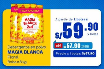 Makro Magia Blanca Detergente en polvo Floral 8kg oferta