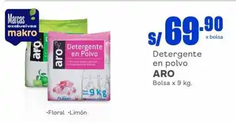 Makro Aro Detergente en polvo 9kg oferta