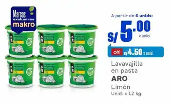 Makro Aro Lavavajilla en pasta Limón 1.2kg oferta