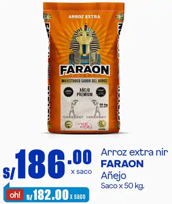 Plaza Vea Faraon Arroz Extra Nir Añejo Saco 50kg oferta