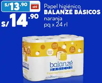 Plaza Vea Papel Higiénico Balanzé Básicos Naranja 24rl oferta