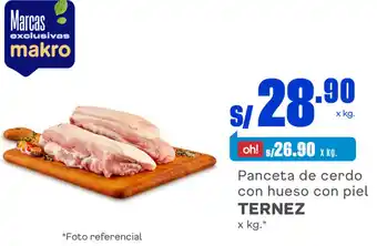 Plaza Vea Ternez Panceta de Cerdo con Hueso con Piel oferta