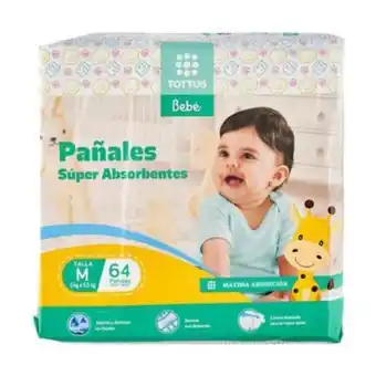 Tottus Pañales súper absorbente tottus talla m 64 unidades - paquete 64 un oferta