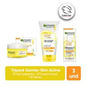 Mifarma Tripack gel limpiador + crema facial + sérum garnier skin active express aclara oferta