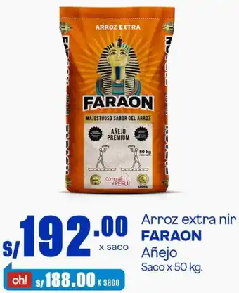Makro Faraon Arroz Extra Nir Añejo Saco 50kg oferta