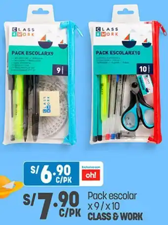Plaza Vea Class & Work Pack Escolar x 9/ x10 oferta
