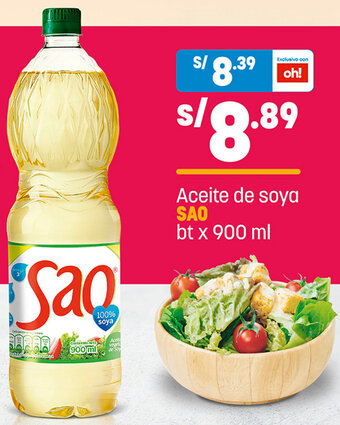 Plaza Vea Sao Aceite de Soya 900ml oferta