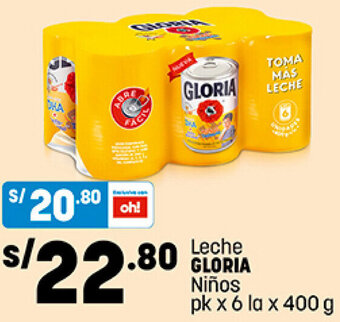 Plaza Vea Gloria Leche Niños 6 la x 400g oferta