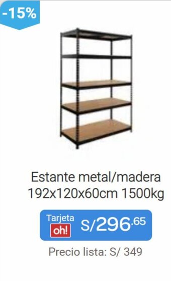 Promart Estante Metal/Madera 192x120x60cm 1500kg oferta