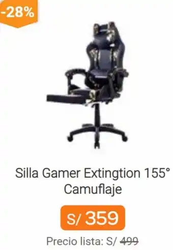 Promart Silla Gamer Extingtion 155° Camuflaje oferta