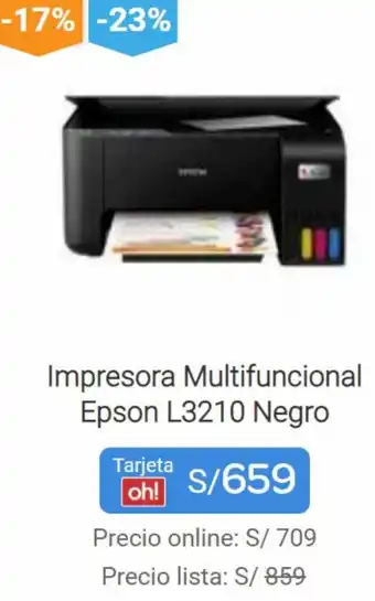 Promart Impresora Multifuncional Epson L3210 Negro oferta
