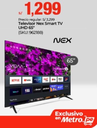 Metro Nex Televisor Smart TV UHD 65" oferta