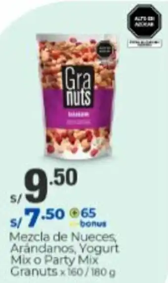 Metro Mezcla de Nueces, Arándanos, Yogurt Mix o Party Mix Granuts 160/180g oferta