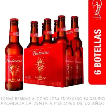 Metro Sixpack cerveza budweiser long neck 343ml oferta