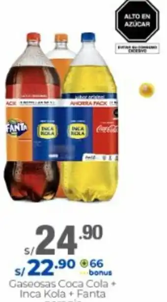 Metro Gaseosa Coca Cola + Inka Kola + Fanta oferta