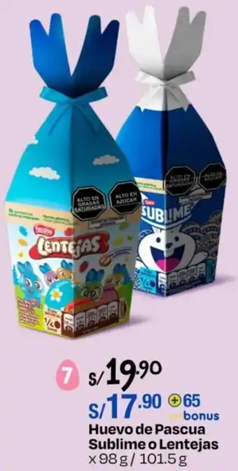 Wong HUevo de Pascua Sublime o Lentejas 98g/101,5g oferta