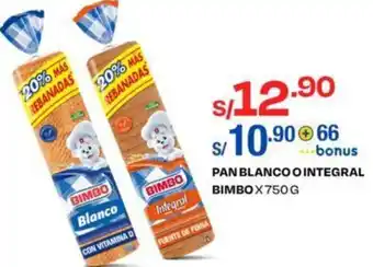 Wong Pan Blanco o Integral Bimbo 750g oferta