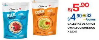 Wong Galletas de Arroz o Maiz Cuisine & Co 120g oferta