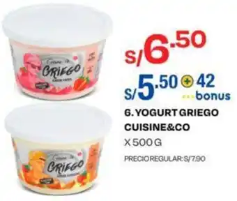 Wong Yogurt Griego Cuisine & Co 500g oferta