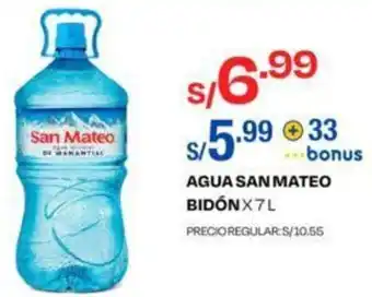 Wong Agua San Mateo Bidón 7L oferta