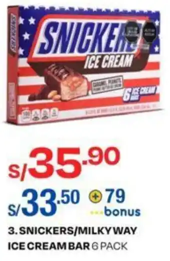 Wong Snickers/Milky Way Ice Cream Bar 6 Pack oferta