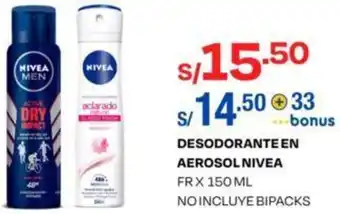 Wong Desodorante en Aerosol Nivea 150ml oferta