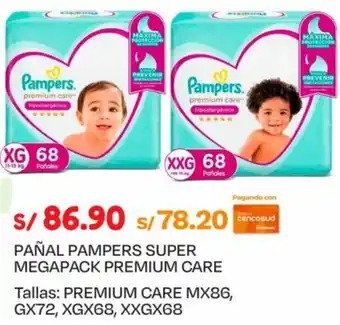 Wong Pañal Pampers Super Megapack Premium Care MX86 oferta