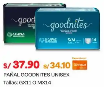 Wong Pañal Goodnites Unisex GX11 o MX14 oferta