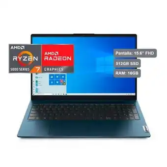 Hiraoka Laptop lenovo ideapad 5 15.6" amd ryzen 7 5700u 512gb ssd 16gb ram oferta